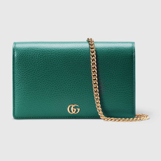 Cuero | GG MARMONT LEATHER MINI CHAIN BAG