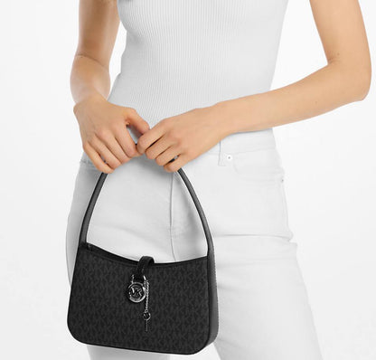 Cuero | MK LYRA SMALL SIGNATURE LOGO POCHETTE