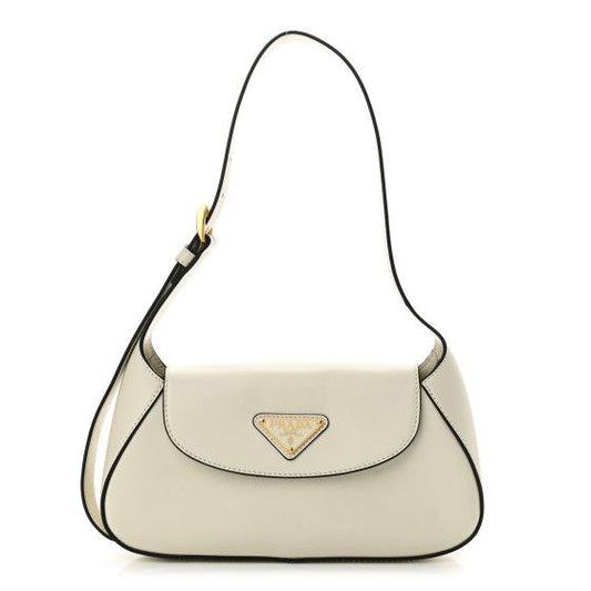 Cuero | White Brushed Leather Shoulder Bag