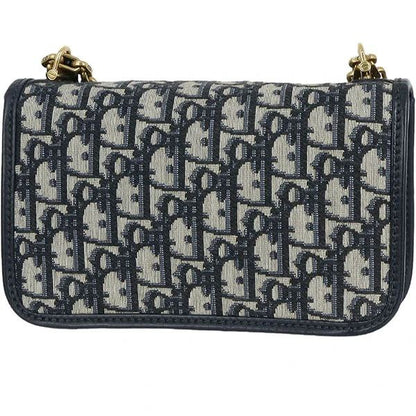 Cuero | Oblique Canvas and Leather Flap Chain Bag