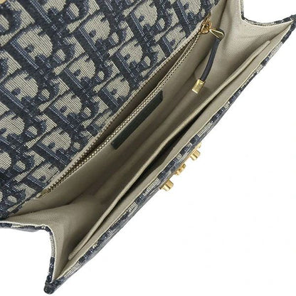 Cuero | Oblique Canvas and Leather Flap Chain Bag