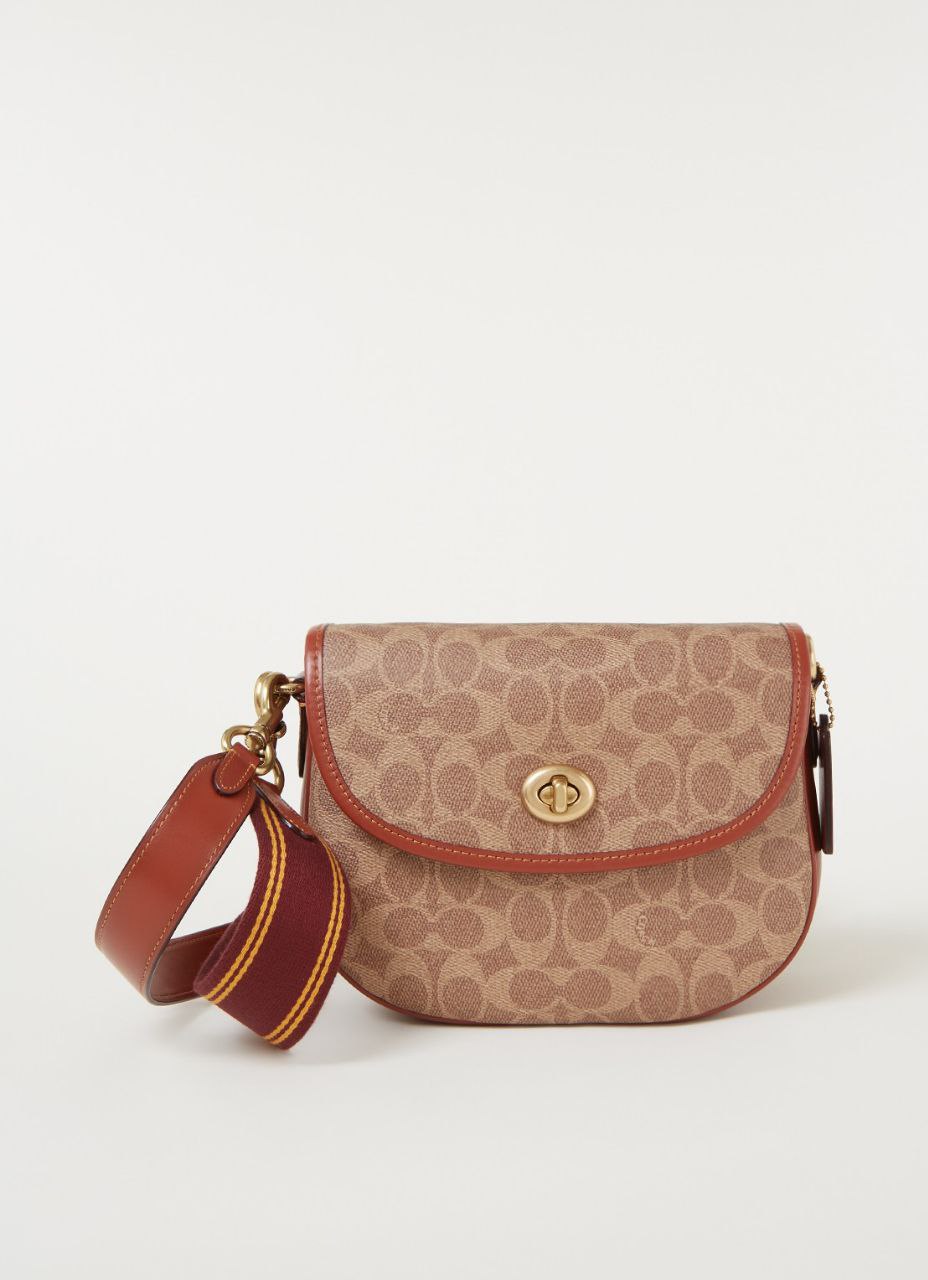 Cuero | Willow Saddle Shoulder Bag Crossbody Signature Canvas Tan Rust