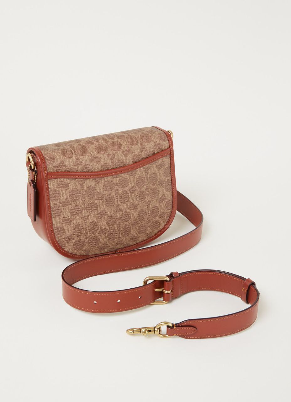 Cuero | Willow Saddle Shoulder Bag Crossbody Signature Canvas Tan Rust
