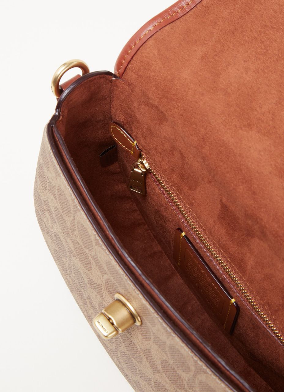 Cuero | Willow Saddle Shoulder Bag Crossbody Signature Canvas Tan Rust