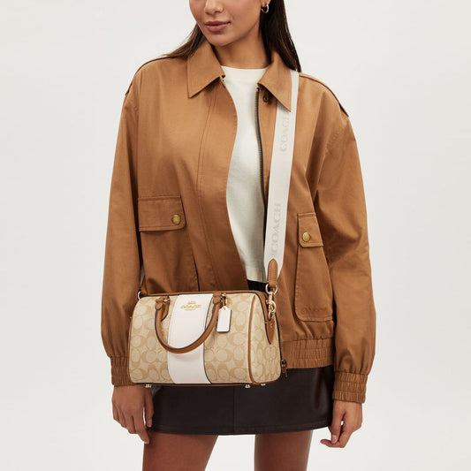 Cuero | Rowan Satchel Bag In Signature Canvas With Stripe