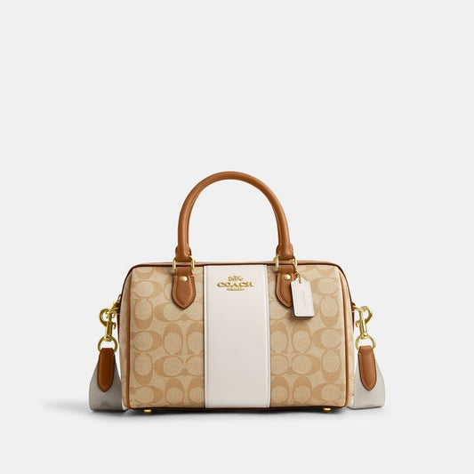 Cuero | Rowan Satchel Bag In Signature Canvas With Stripe
