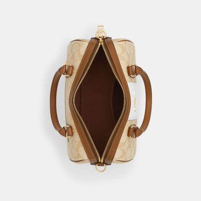 Cuero | Rowan Satchel Bag In Signature Canvas With Stripe