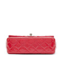 Chanel Quilted Patent Leather Mini Flap Bag Silver Hardware