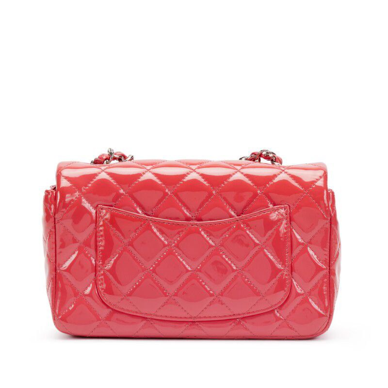 Cuero | Quilted Patent Leather Mini Flap Bag Silver Hardware