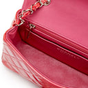 Chanel Quilted Patent Leather Mini Flap Bag Silver Hardware