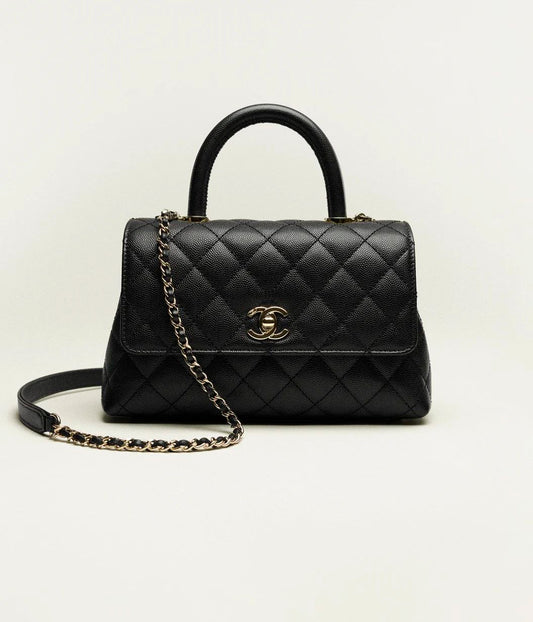 Cuero | Caviar Handle Flap Bag