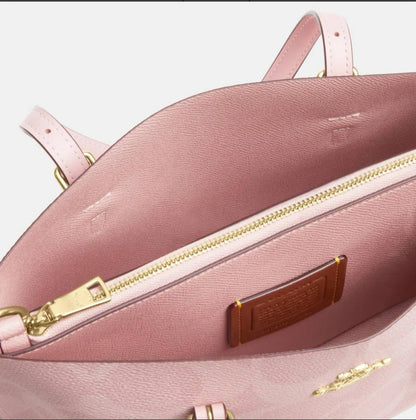 Cuero | Mollie Tote Bag 25 In Signature Canvas Baby Pink