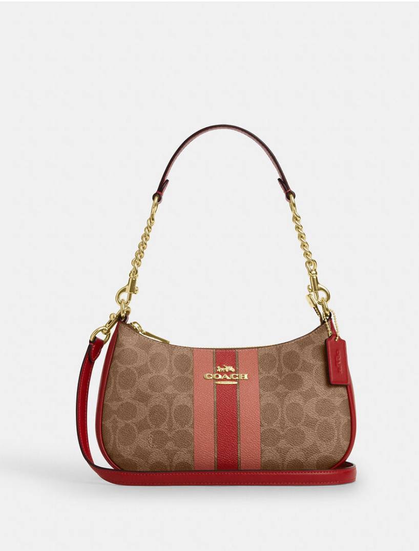 Cuero | Teri Shoulder Bag In Signature Canvas With Stripe