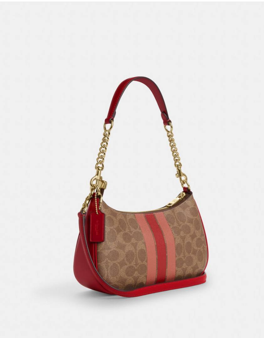 Cuero | Teri Shoulder Bag In Signature Canvas With Stripe