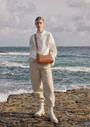 Polene UMI Crossbody Bag in Camel