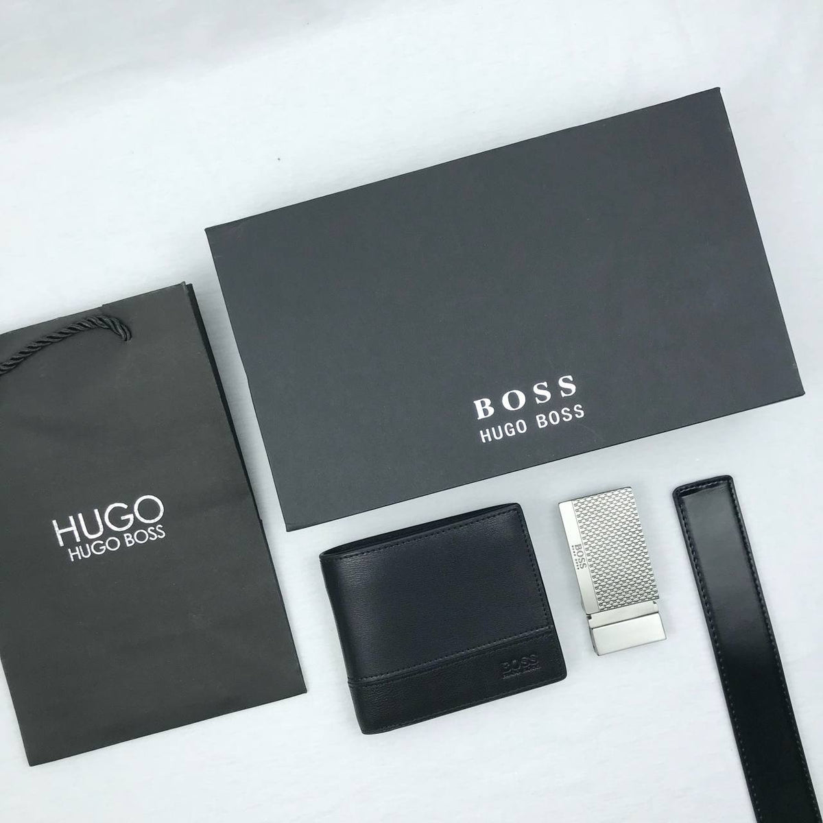 Cuero | Hugo Boss Leather Wallet Set For Men