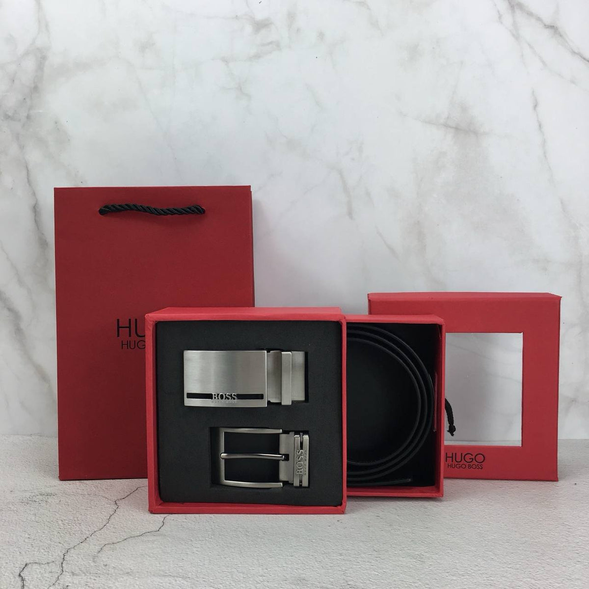 Cuero | Hugo Boss Leather Belt Set For Men