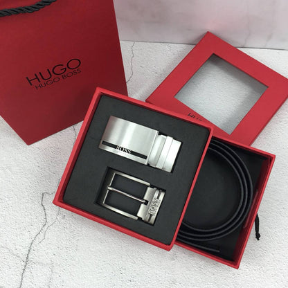 Cuero | Hugo Boss Leather Belt Set For Men