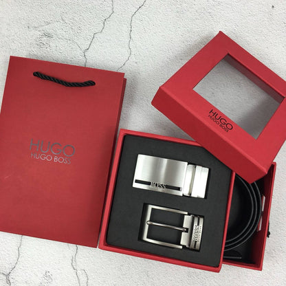 Cuero | Hugo Boss Leather Belt Set For Men