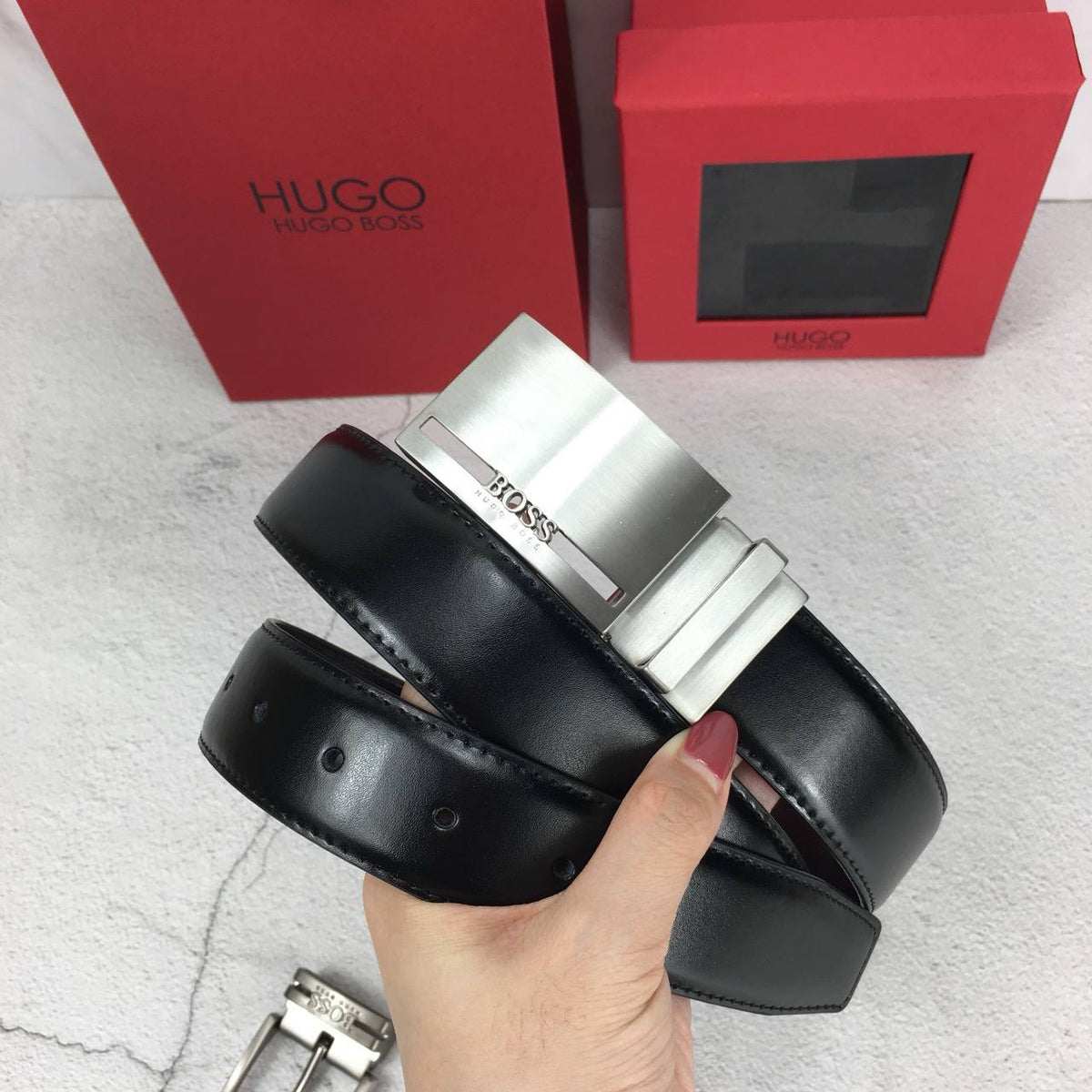 Cuero | Hugo Boss Leather Belt Set For Men