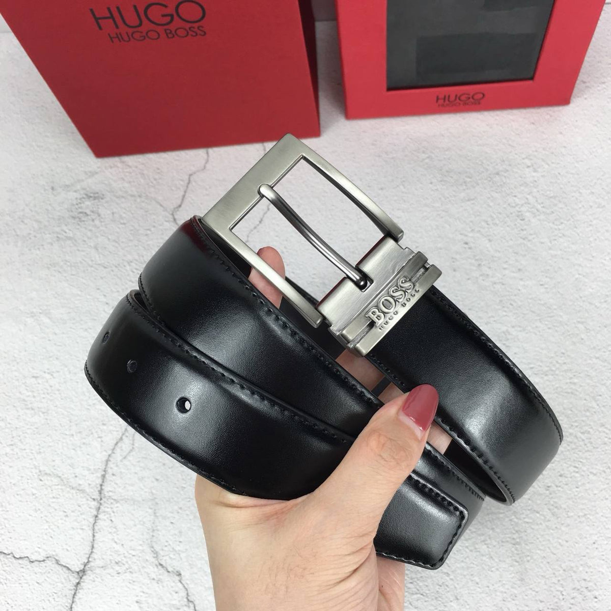 Cuero | Hugo Boss Leather Belt Set For Men