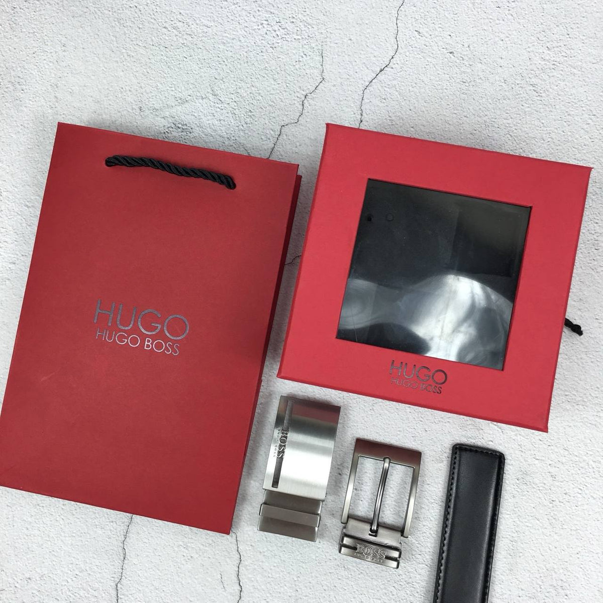 Cuero | Hugo Boss Leather Belt Set For Men
