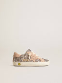 Junior Super-Star in glitter with suede star and heel tab