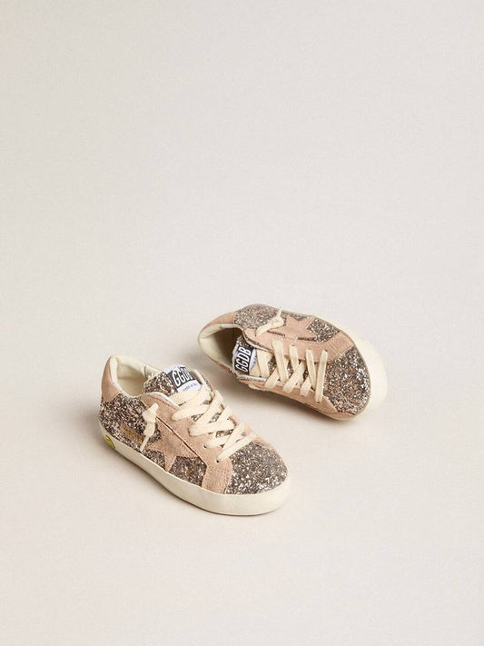Cuero | Junior Super-Star in glitter with suede star and heel tab