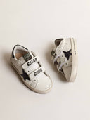 Old School Young with metallic leather star and black heel tab