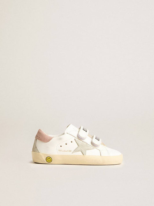 Cuero | Young Old School in leather with gray suede star and old rose heel tab
