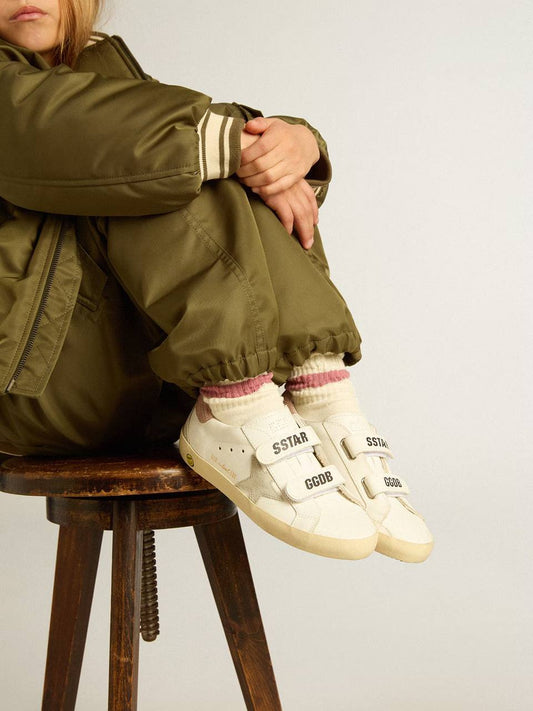 Cuero | Young Old School in leather with gray suede star and old rose heel tab
