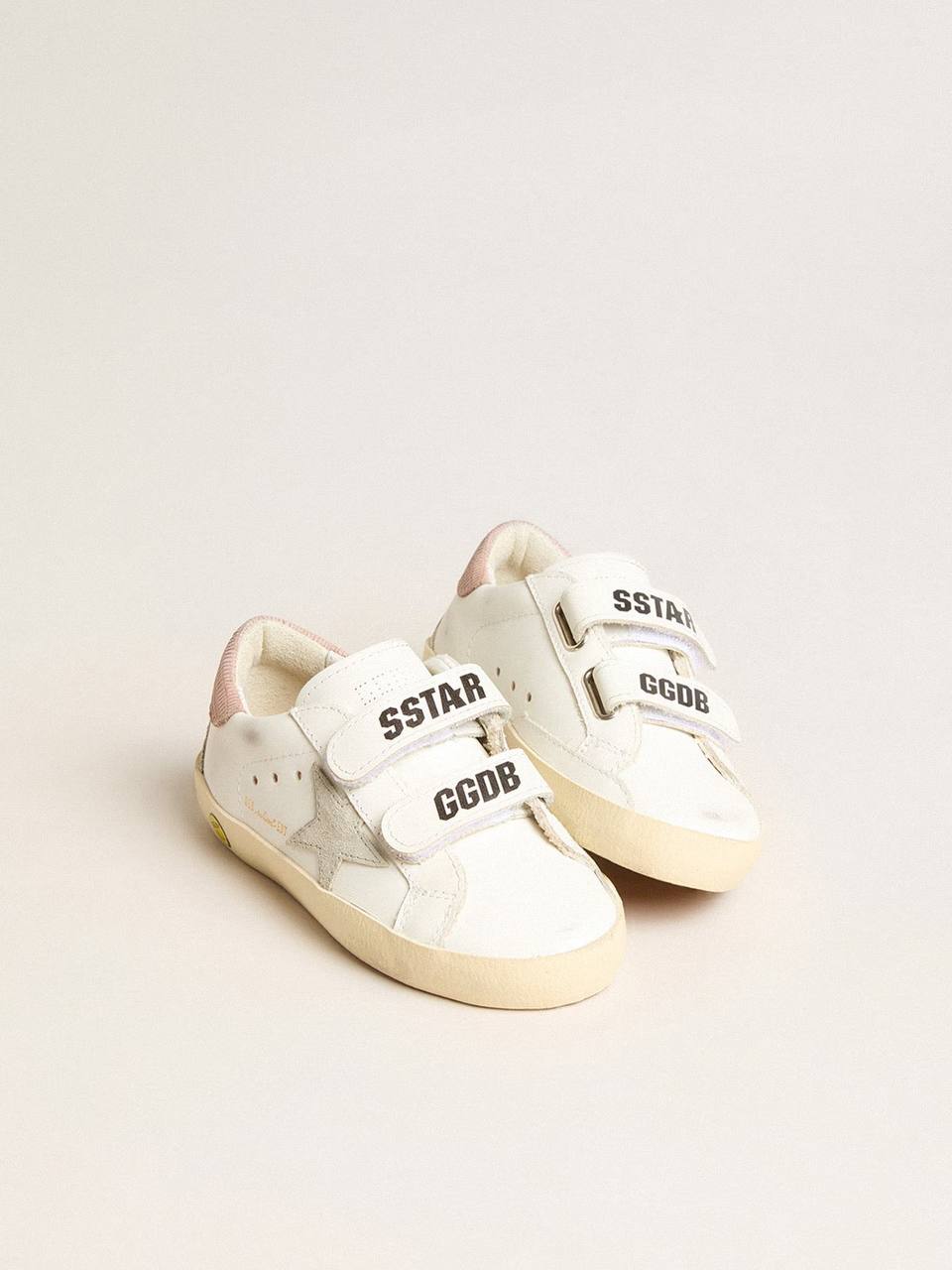 Cuero | Young Old School in leather with gray suede star and old rose heel tab