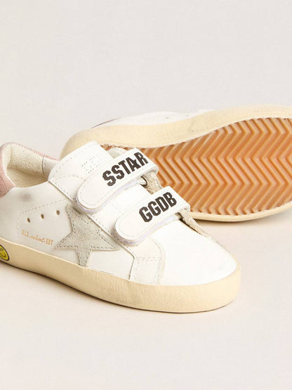 Cuero | Young Old School in leather with gray suede star and old rose heel tab