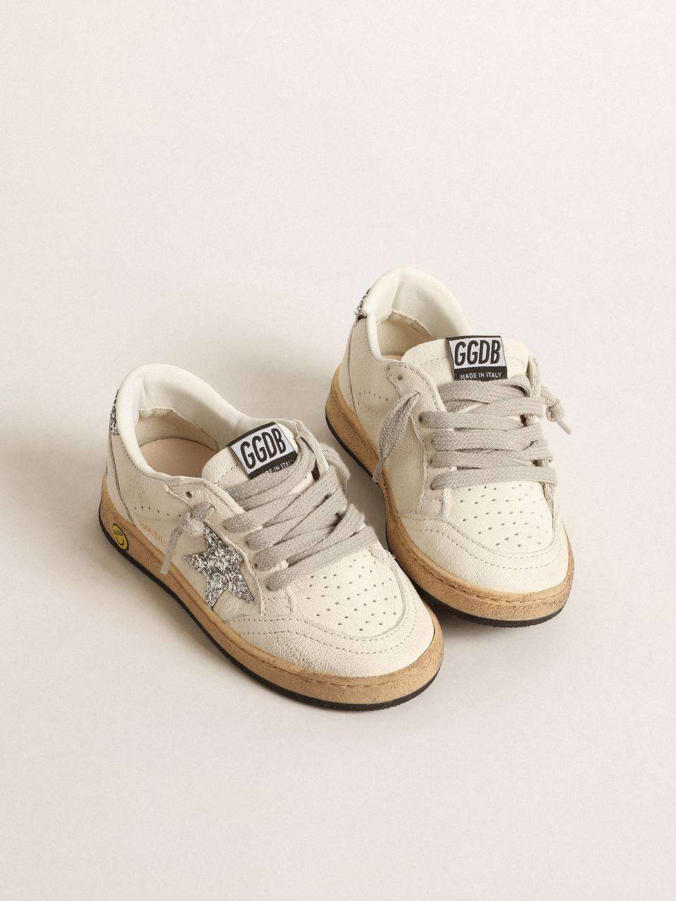 Cuero | Young Ball Star in nappa with silver glitter star and heel tab