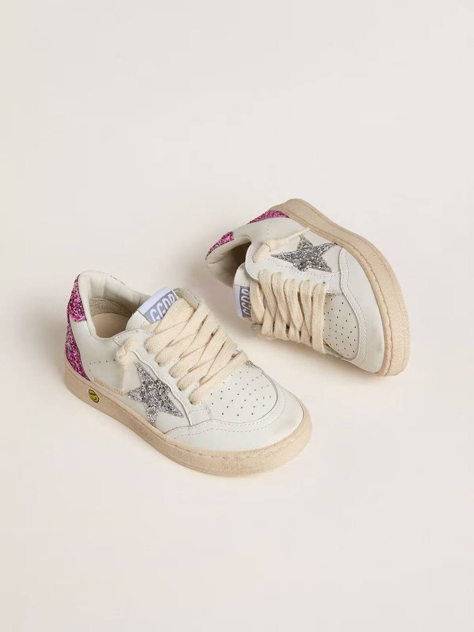 Cuero | Junior Ball Star with silver glitter star and pink glitter heel tab