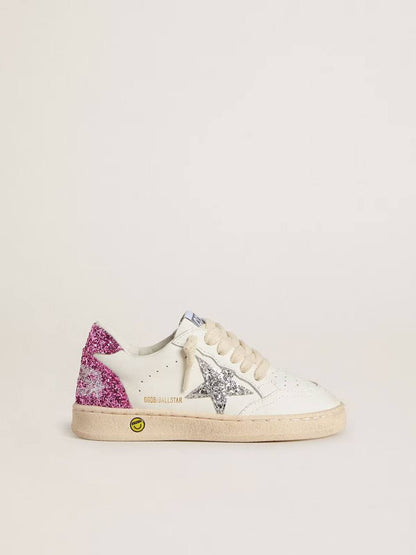 Cuero | Junior Ball Star with silver glitter star and pink glitter heel tab