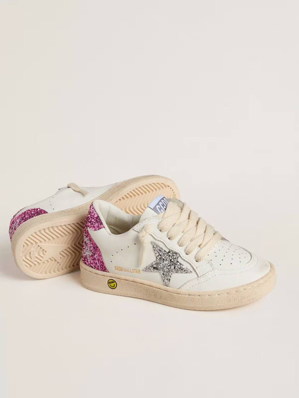 Cuero | Junior Ball Star with silver glitter star and pink glitter heel tab