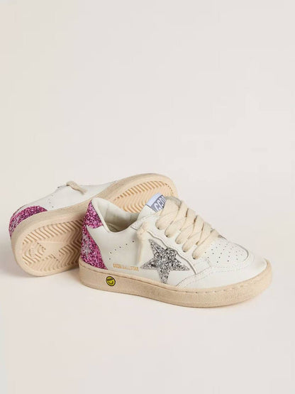 Cuero | Junior Ball Star with silver glitter star and pink glitter heel tab