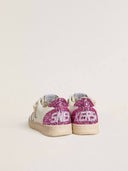 Junior Ball Star with silver glitter star and pink glitter heel tab