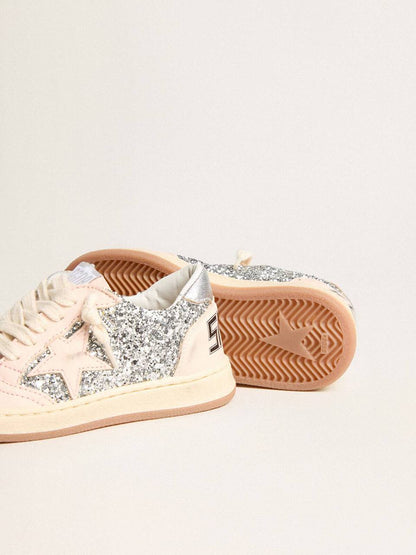 Cuero | Young Ball Star in glitter with silver metallic leather heel tab