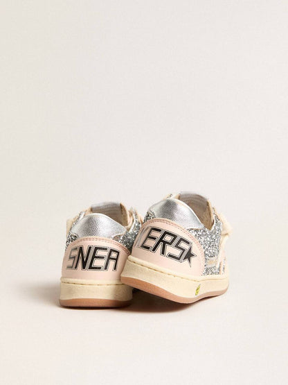 Cuero | Young Ball Star in glitter with silver metallic leather heel tab