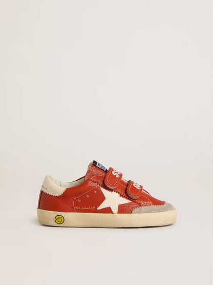 Cuero | Young Old School in orange nappa with white star and cream-colored leather heel tab
