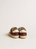 Old School Junior in burgundy glitter with leather star and heel tab