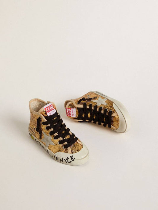 Cuero | Junior Francy Penstar in gold sequins with ice-gray suede star