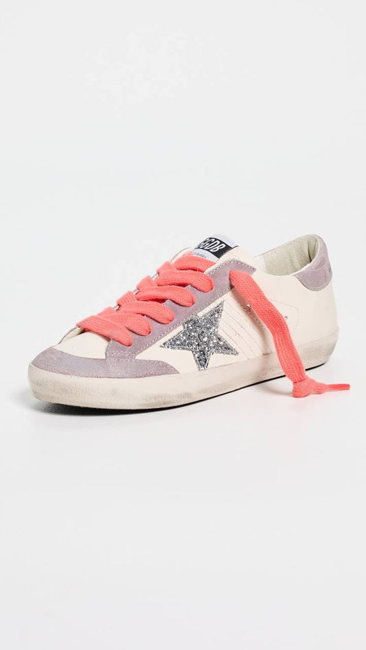 Cuero | Women's Super-Star with silver glitter star and lilac suede heel tab