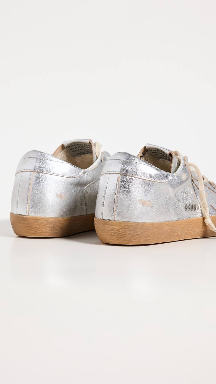 Cuero | Women's Super-Star in silver metallic leather with leather star and heel tab