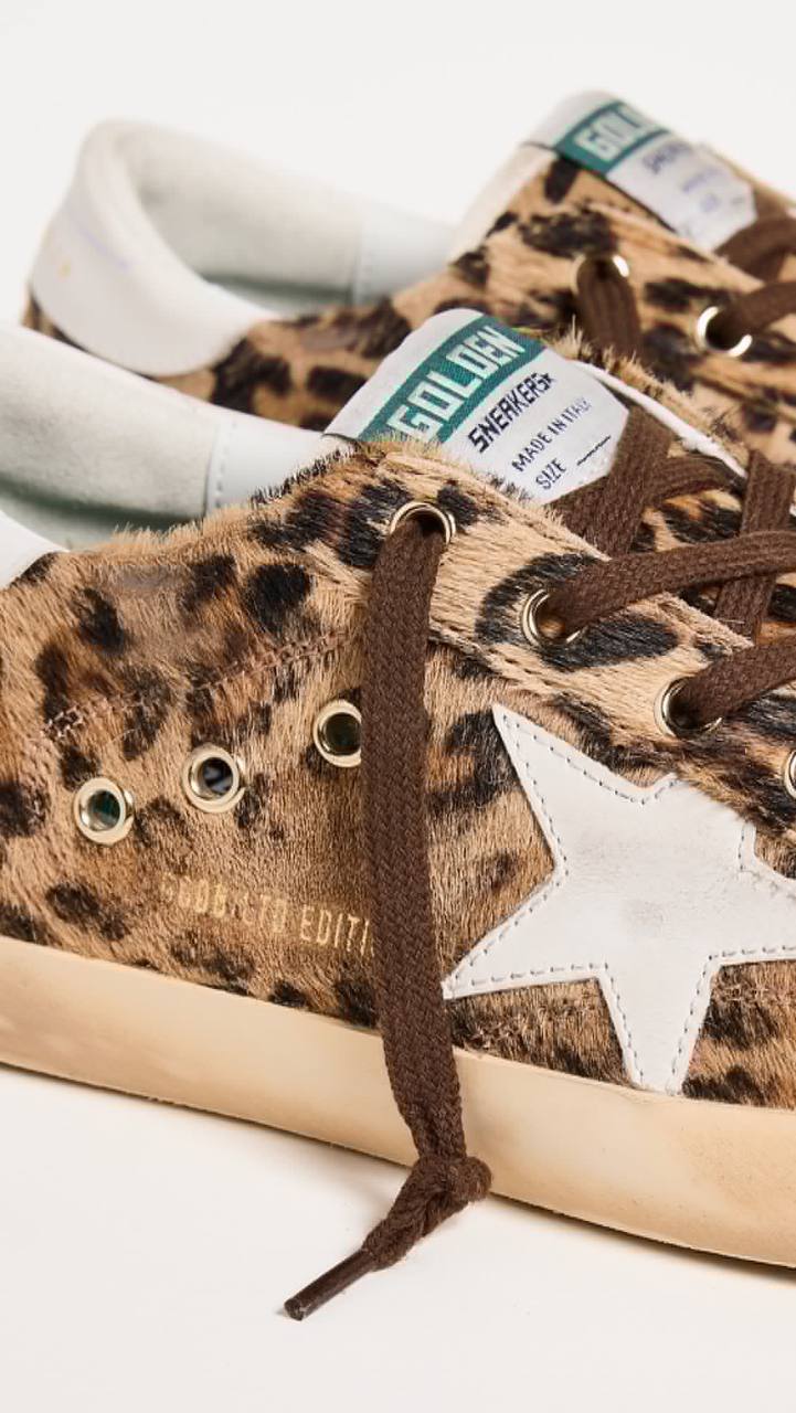 Cuero | Women’s Super-Star LTD in leopard-print pony skin with leather star and heel tab