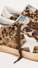 Women’s Super-Star LTD in leopard-print pony skin with leather star and heel tab