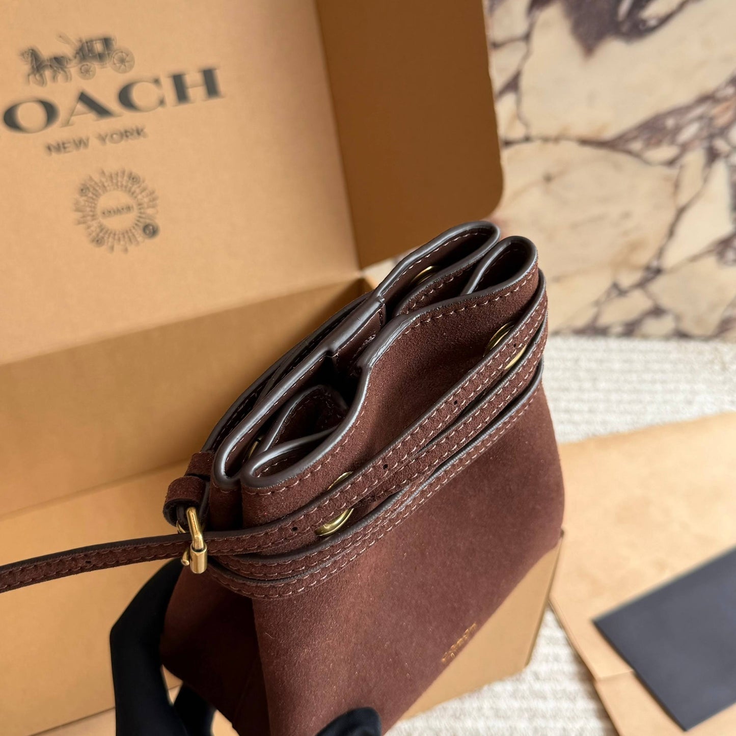 Cuero | Suede Wrap Crossbody Bag