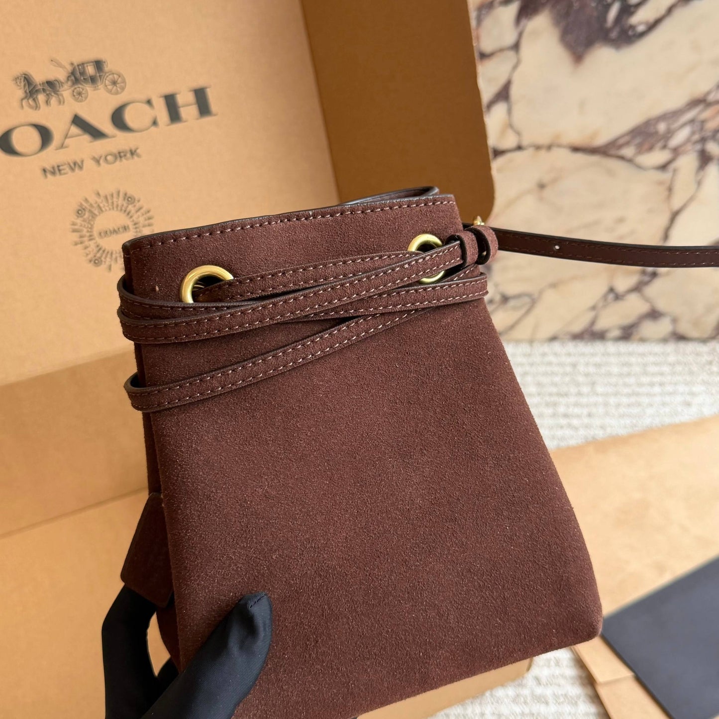 Cuero | Suede Wrap Crossbody Bag